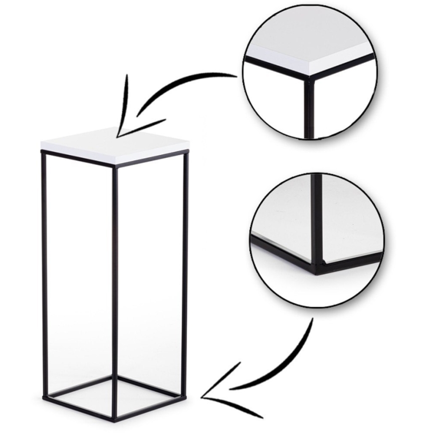 Suporte para plantas BASICLOFT 80x24 preto/branco
