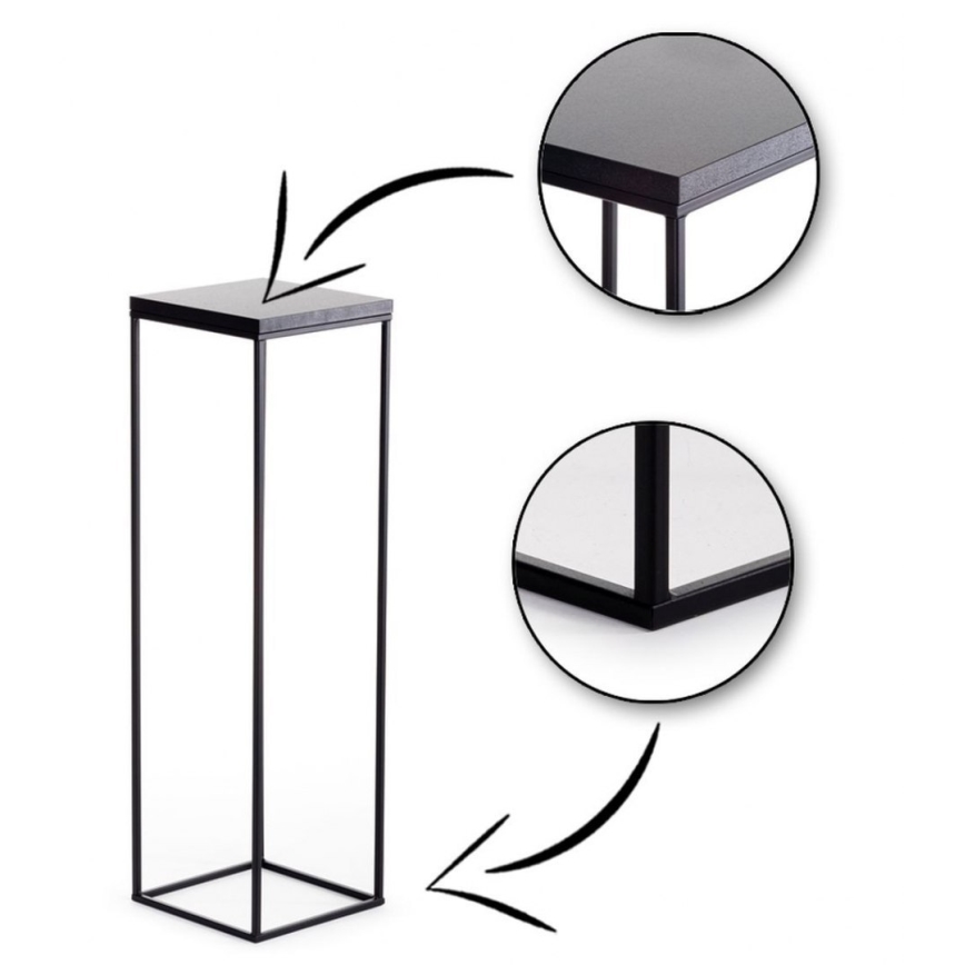 Suporte para plantas BASICLOFT 80x24 preto