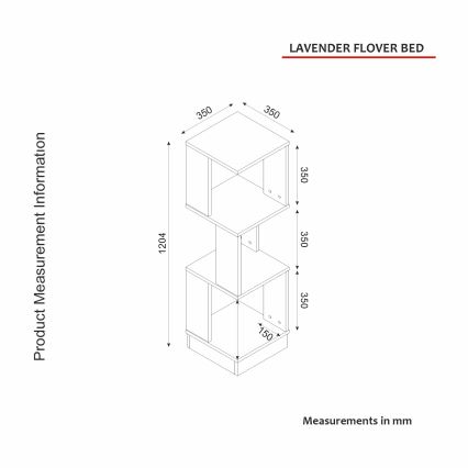 Suporte para plantas LEVANDER 120,4x35 cm branco