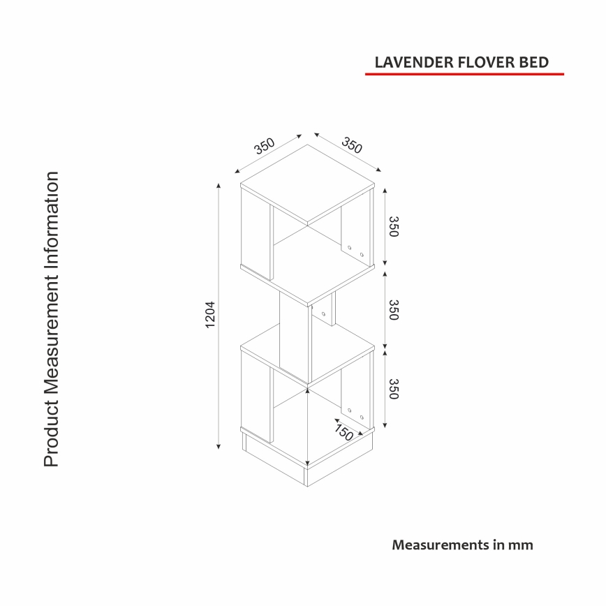 Suporte para plantas LEVANDER 120,4x35 cm branco