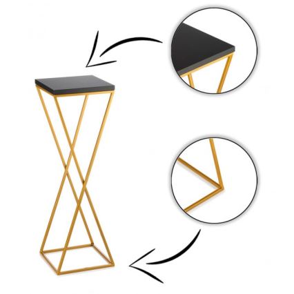 Suporte para plantas LOFT 70x24 cm dourado/preto