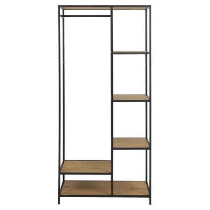 Suporte para roupa SARON carvalho/preto