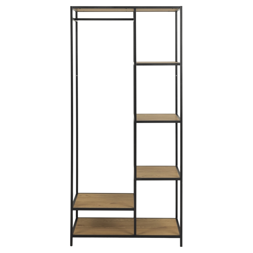 Suporte para roupa SARON carvalho/preto