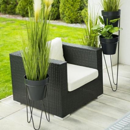 Suporte para vaso de flores LOFT 50x30 cm preto