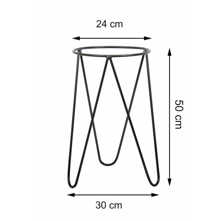 Suporte para vaso de flores LOFT 50x30 cm preto