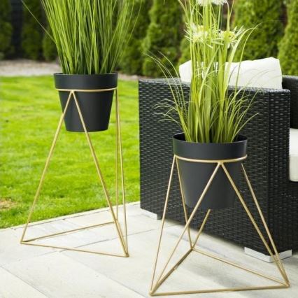 Suporte para vaso de flores TRIANGL 40x45 cm dourado