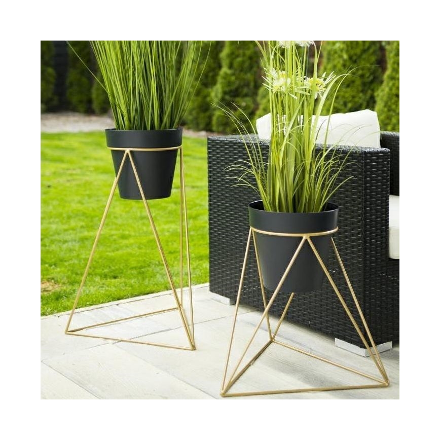 Suporte para vaso de flores TRIANGL 40x45 cm dourado