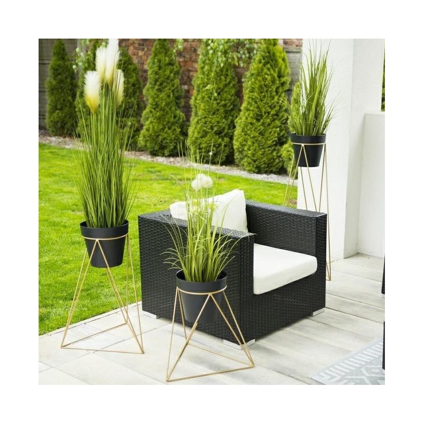 Suporte para vaso de flores TRIANGL 90x50 cm dourado