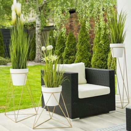 Suporte para vaso de flores TRIANGL 90x50 cm dourado