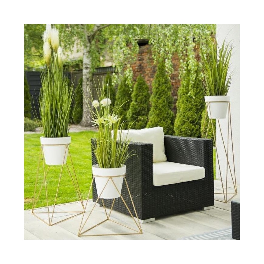 Suporte para vaso de flores TRIANGL 90x50 cm dourado