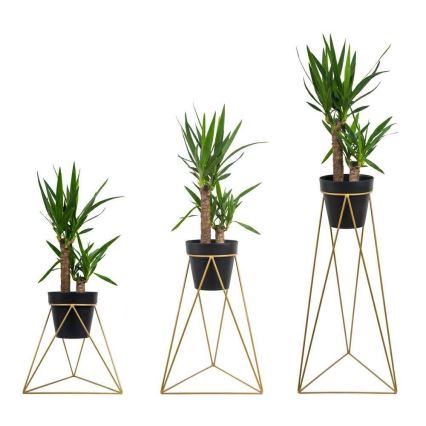 Suporte para vaso de flores TRIANGL 90x50 cm dourado