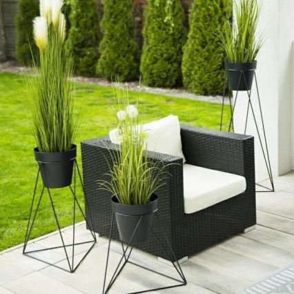 Suporte para vaso de flores TRIANGL 90x50 cm preto