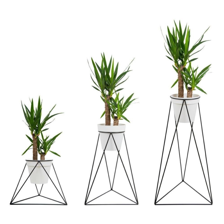 Suporte para vaso de flores TRIANGL 90x50 cm preto