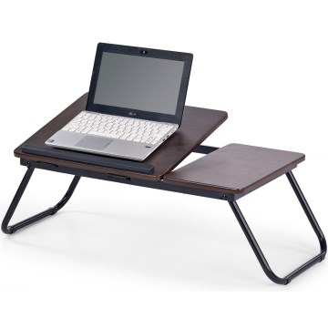 Tabuleiro de cama 23x60 cm preto/castanho