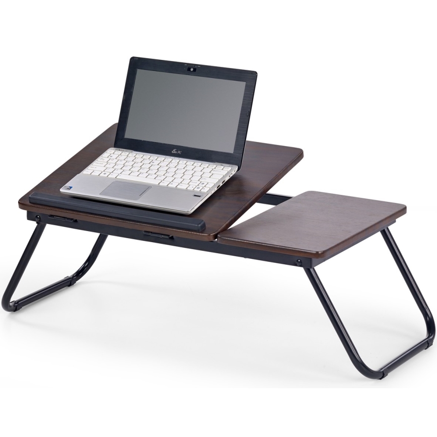 Tabuleiro de cama 23x60 cm preto/castanho