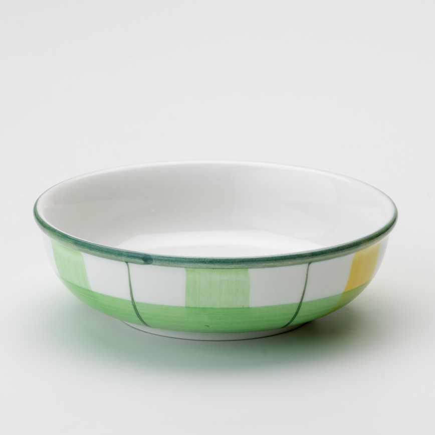 Taça de compota em cerâmica 13 cm verde branco