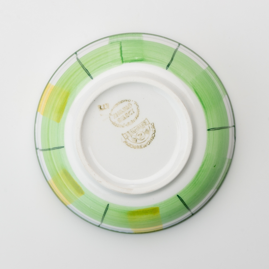 Taça de compota em cerâmica 13 cm verde branco