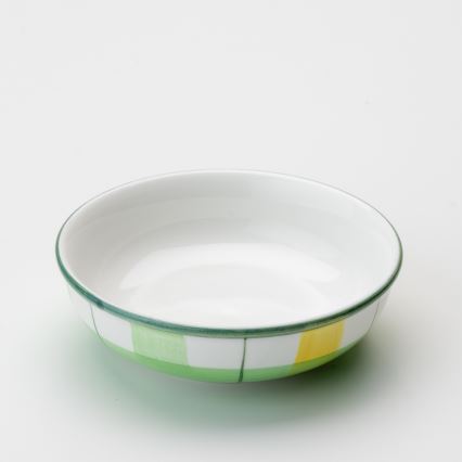 Taça de compota em cerâmica 13 cm verde branco