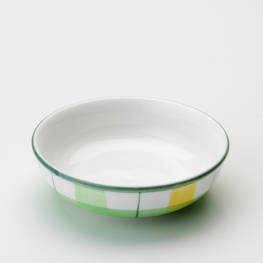 Taça de compota em cerâmica 13 cm verde branco