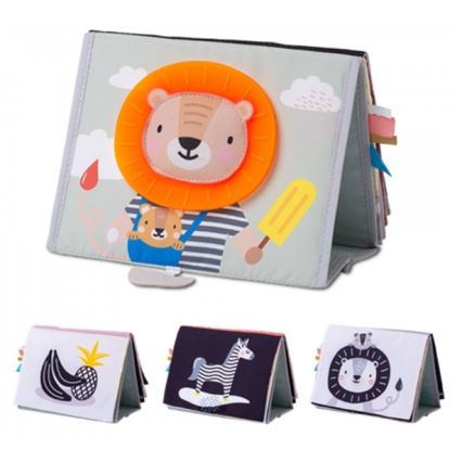 Taf Toys - Livro têxtil para crianças com espelho savana