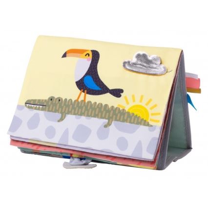 Taf Toys - Livro têxtil para crianças com espelho savana
