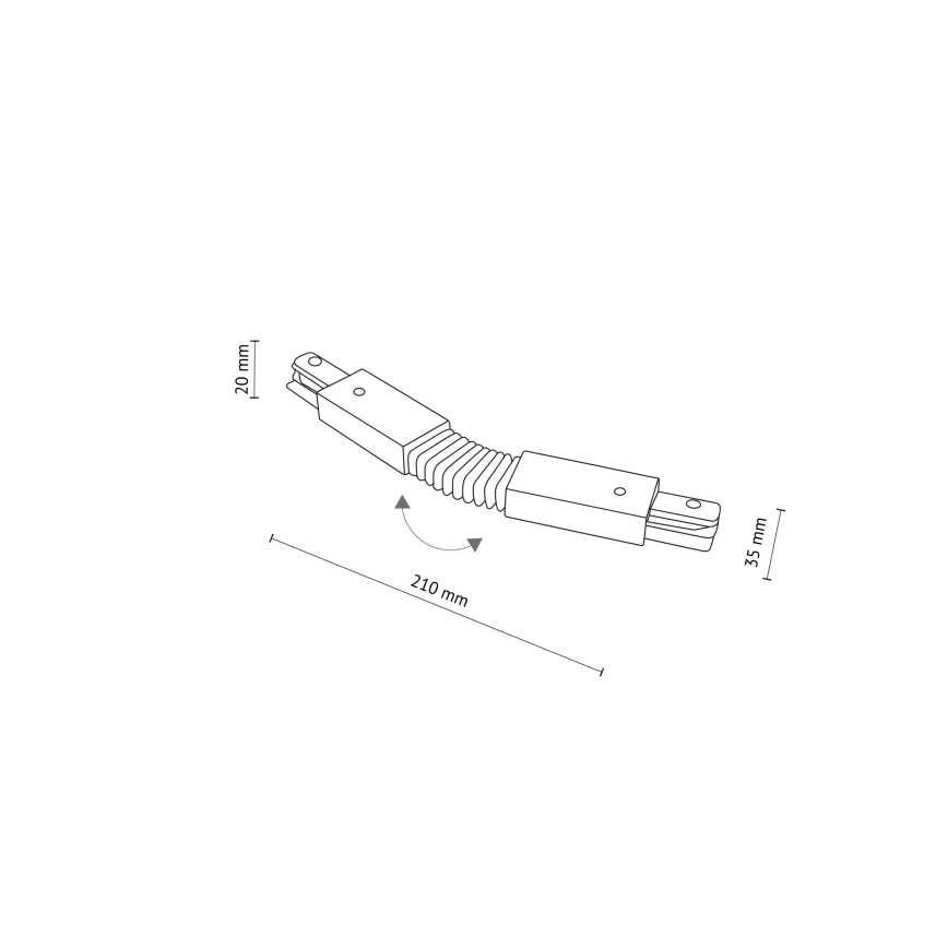 Tampa de proteção para sistema de carris monofásico TRACER flexível branco