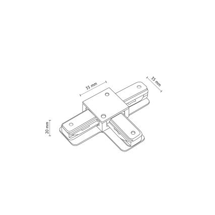 Tampa de proteção para sistema de carris monofásico TRACER T-conector branco