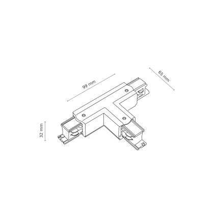 Tampa de proteção para sistema de carris trifásico TRACER T-conector branco