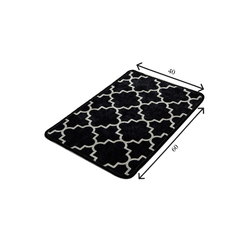 Tapete para casa de banho KUPA 40x60 cm preto