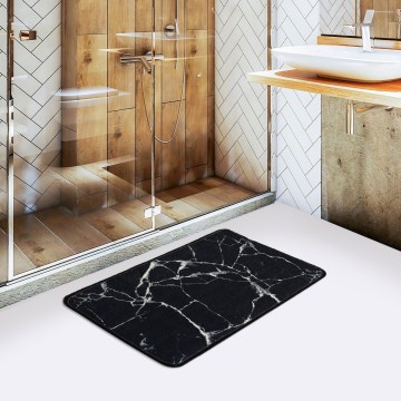 Tapete para casa de banho MARBLE 40x60 cm preto