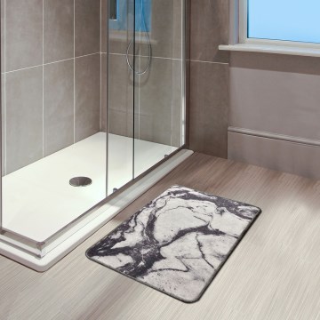 Tapete para casa de banho MERMER 40x60 cm preto/branco