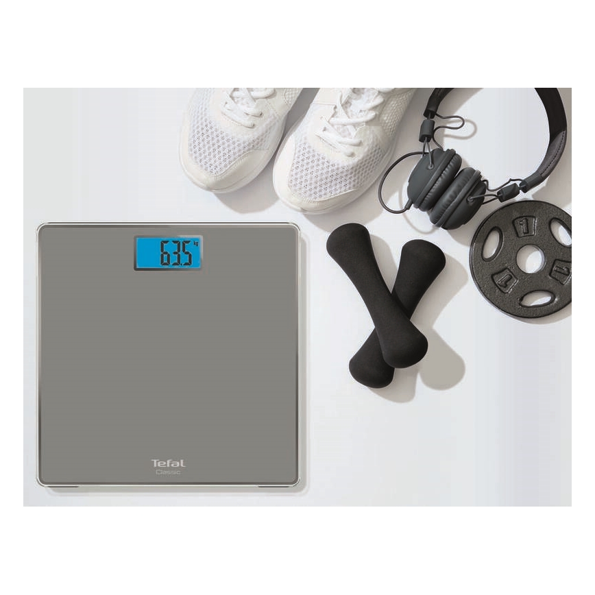 Tefal - Balança de casa de banho CLASSIC 2xAAA cinzento