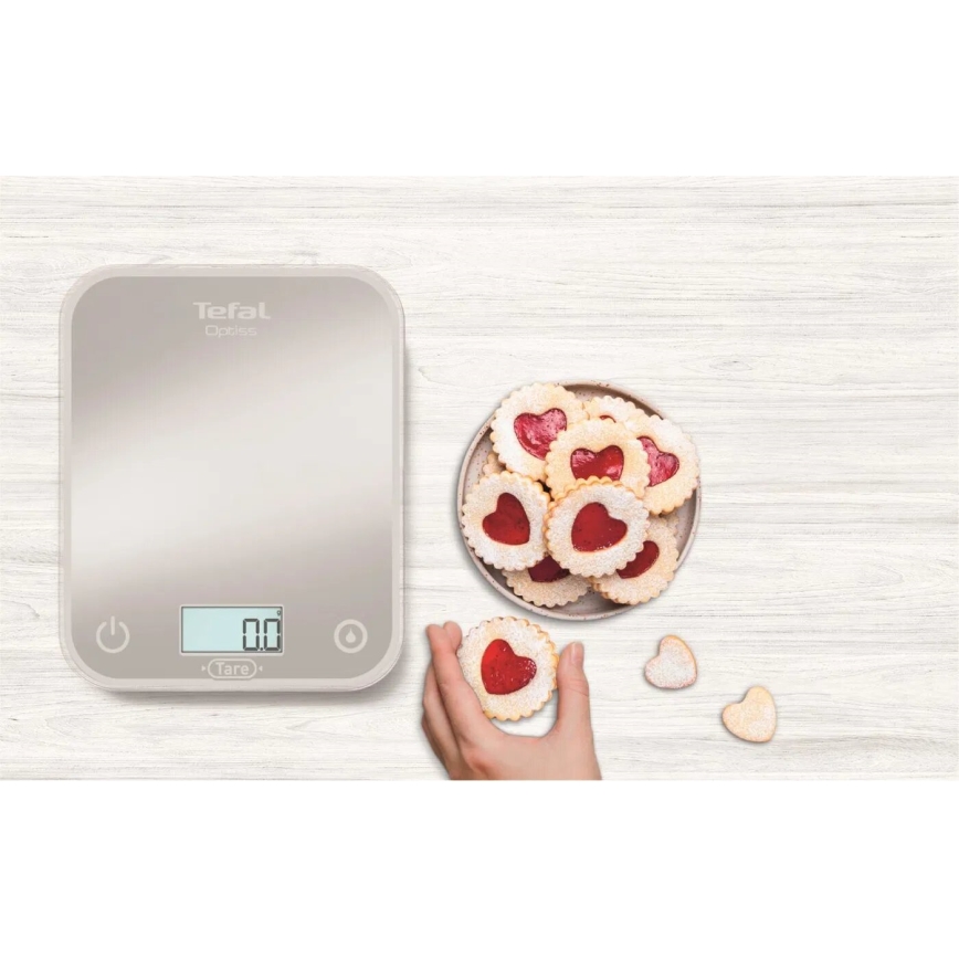 Tefal - Balança de cozinha OPTISS 2xAAA cinzento