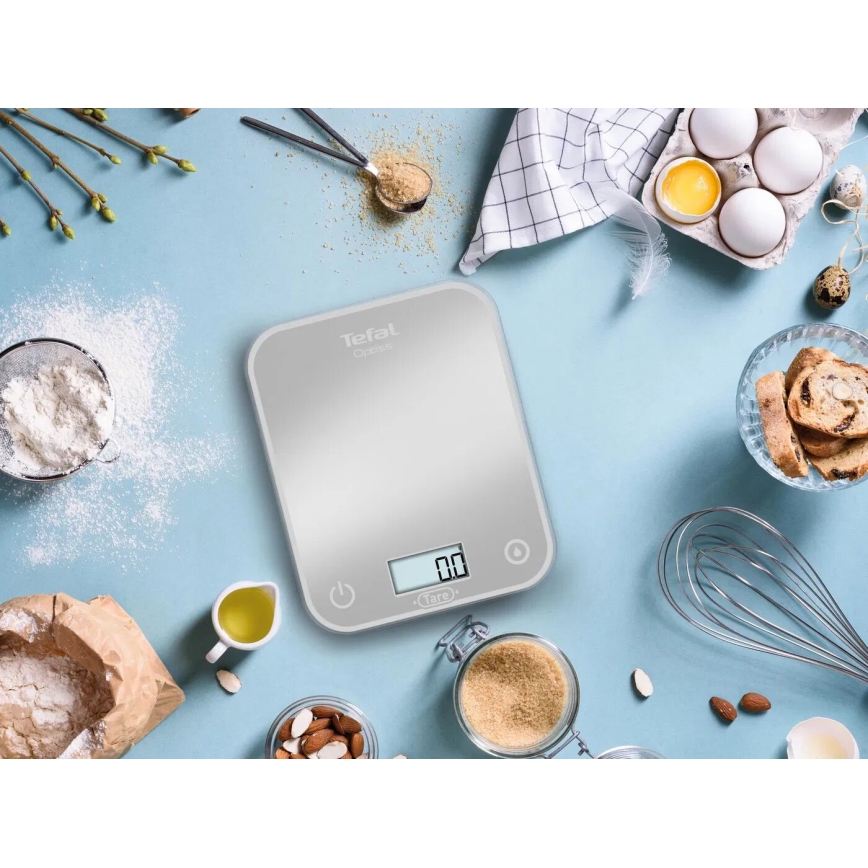 Tefal - Balança de cozinha OPTISS 2xAAA cinzento