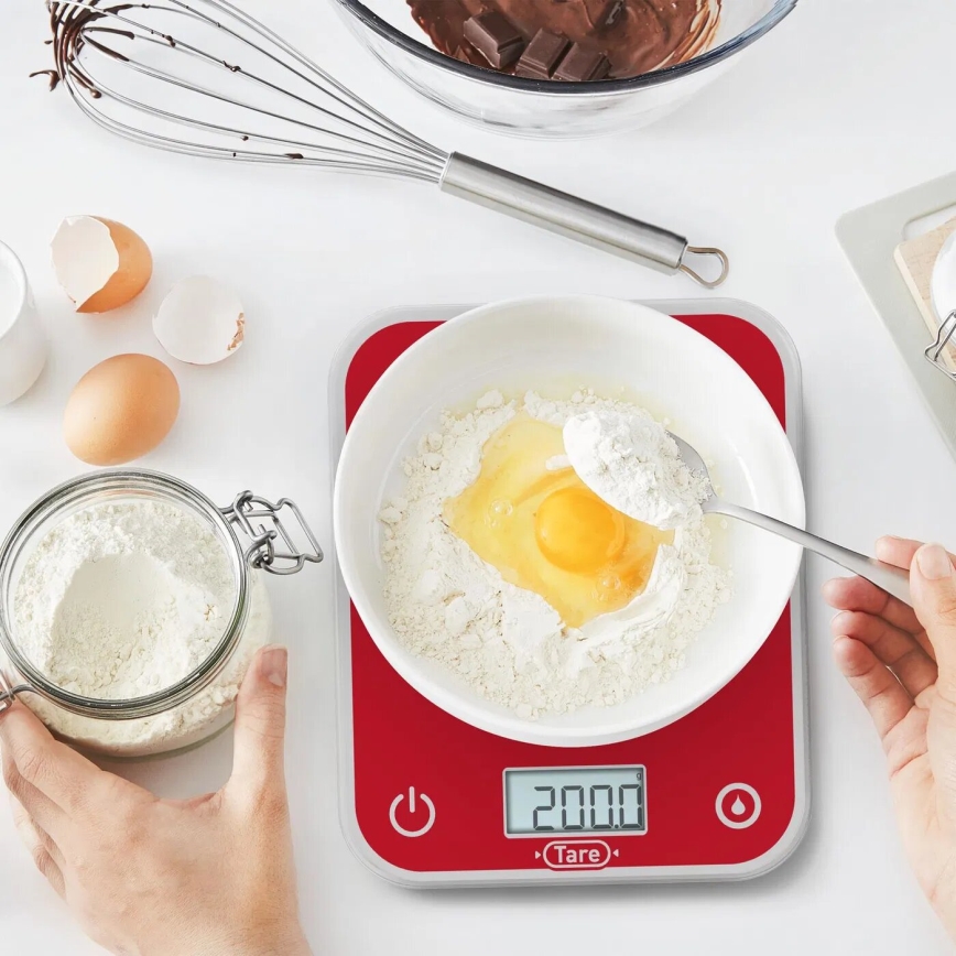 Tefal - Balança de cozinha OPTISS 2xAAA vermelho