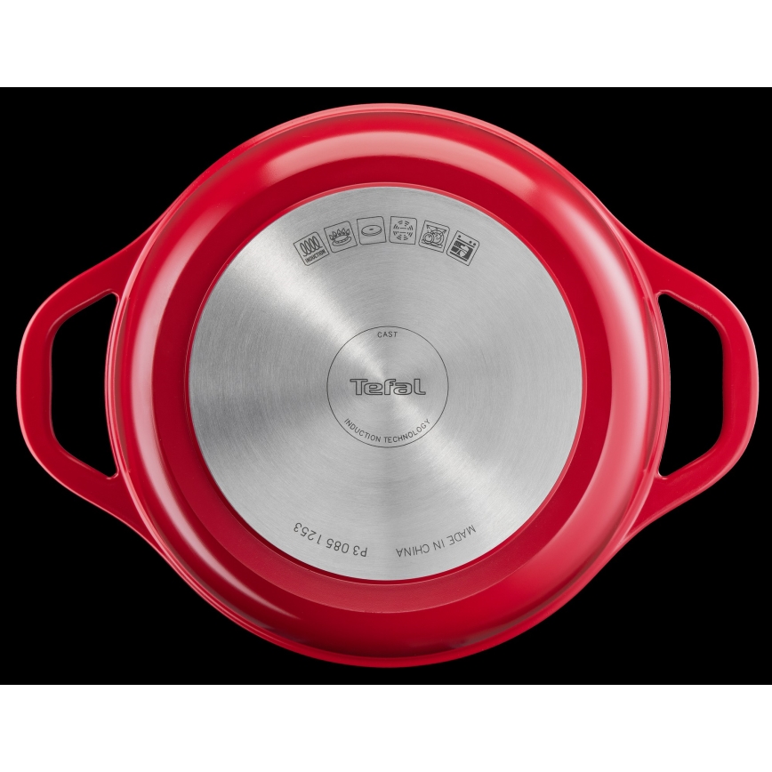 Tefal - Caçarola com tampa AIR 24 cm, vermelha