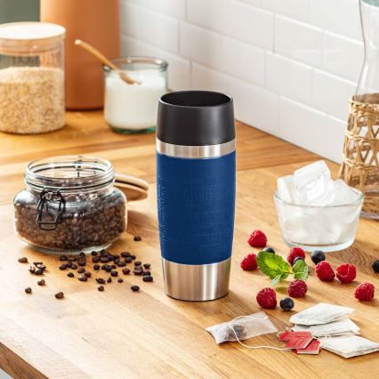 Tefal - Caneca de viagem 360 ml TRAVEL MUG aço inoxidável/azul escuro