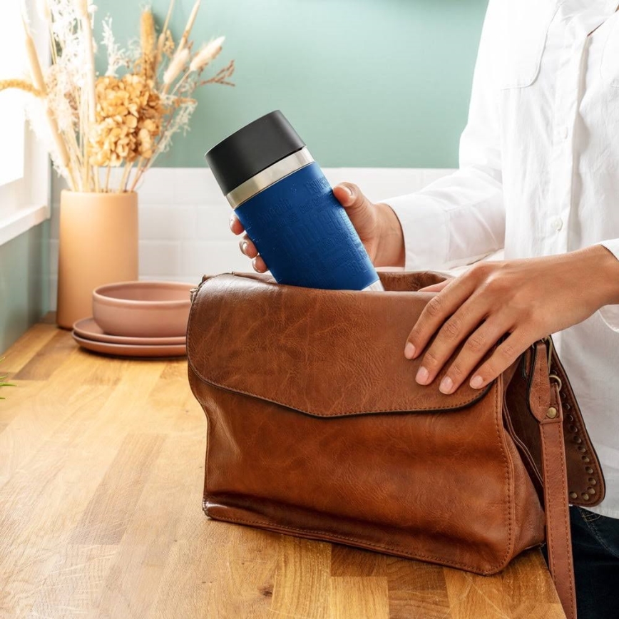 Tefal - Caneca de viagem 360 ml TRAVEL MUG aço inoxidável/azul escuro