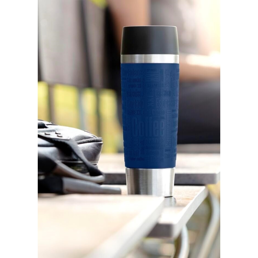Tefal - Caneca de viagem 360 ml TRAVEL MUG aço inoxidável/azul escuro