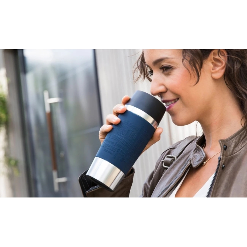 Tefal - Caneca de viagem 360 ml TRAVEL MUG aço inoxidável/azul escuro