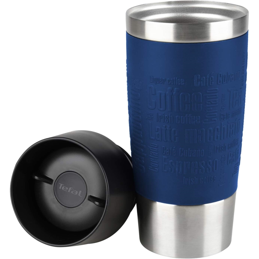 Tefal - Caneca de viagem 360 ml TRAVEL MUG aço inoxidável/azul escuro