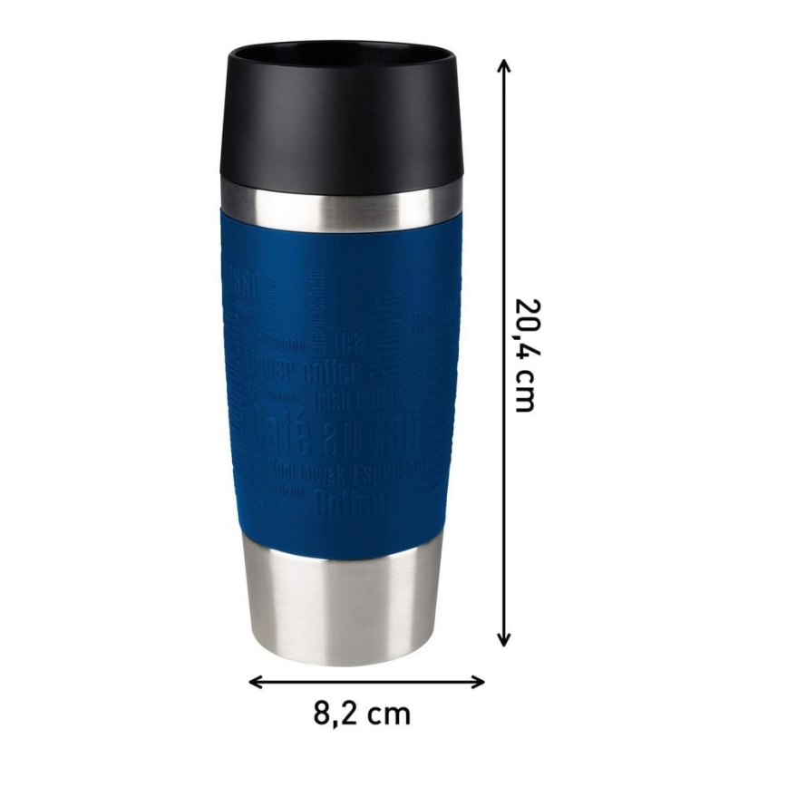 Tefal - Caneca de viagem 360 ml TRAVEL MUG aço inoxidável/azul escuro