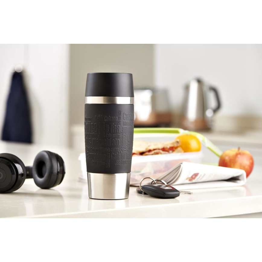 Tefal - Caneca de viagem 360 ml TRAVEL MUG aço inoxidável/preto