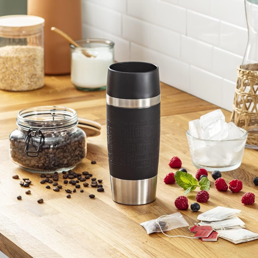 Tefal - Caneca de viagem 360 ml TRAVEL MUG aço inoxidável/preto