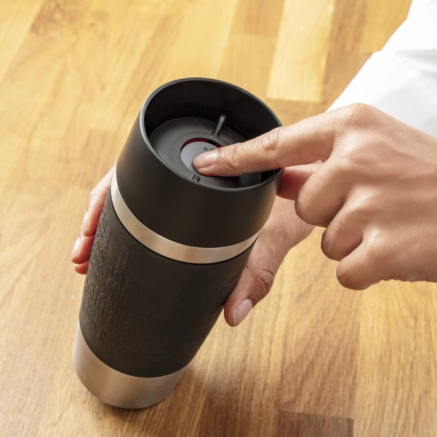 Tefal - Caneca de viagem 360 ml TRAVEL MUG aço inoxidável/preto