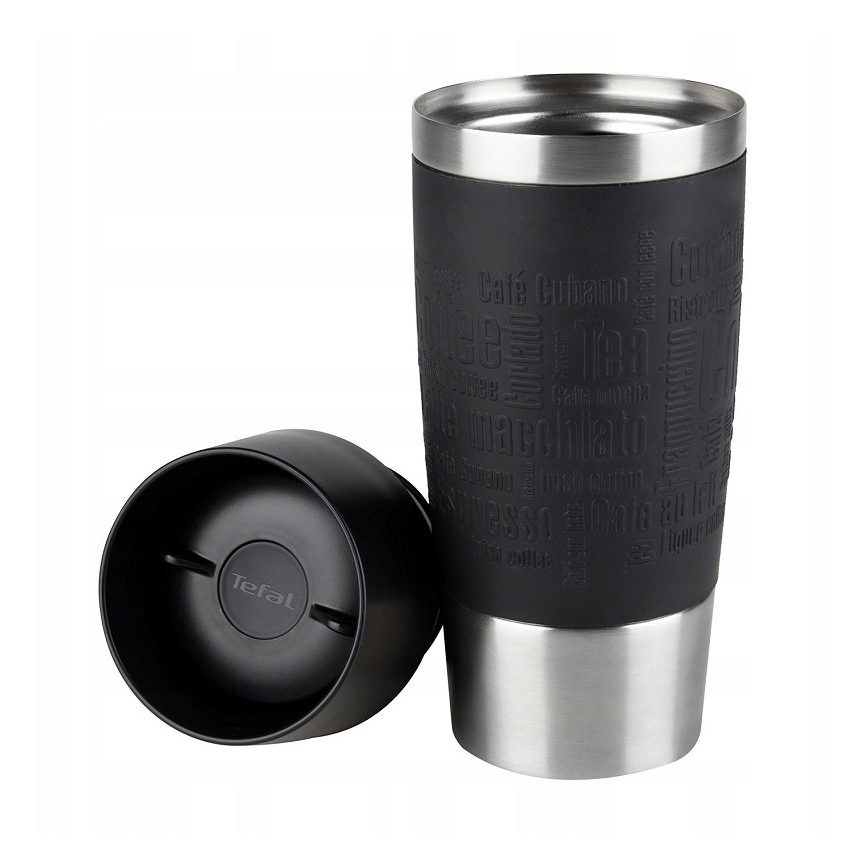Tefal - Caneca de viagem 360 ml TRAVEL MUG aço inoxidável/preto
