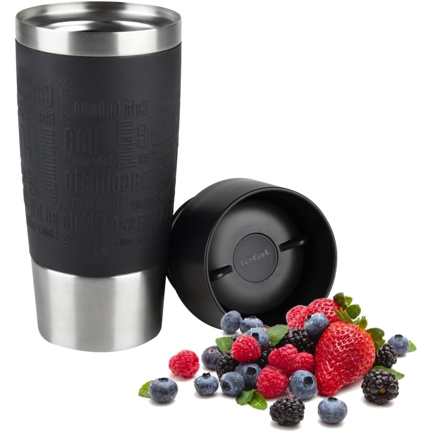 Tefal - Caneca de viagem 360 ml TRAVEL MUG aço inoxidável/preto