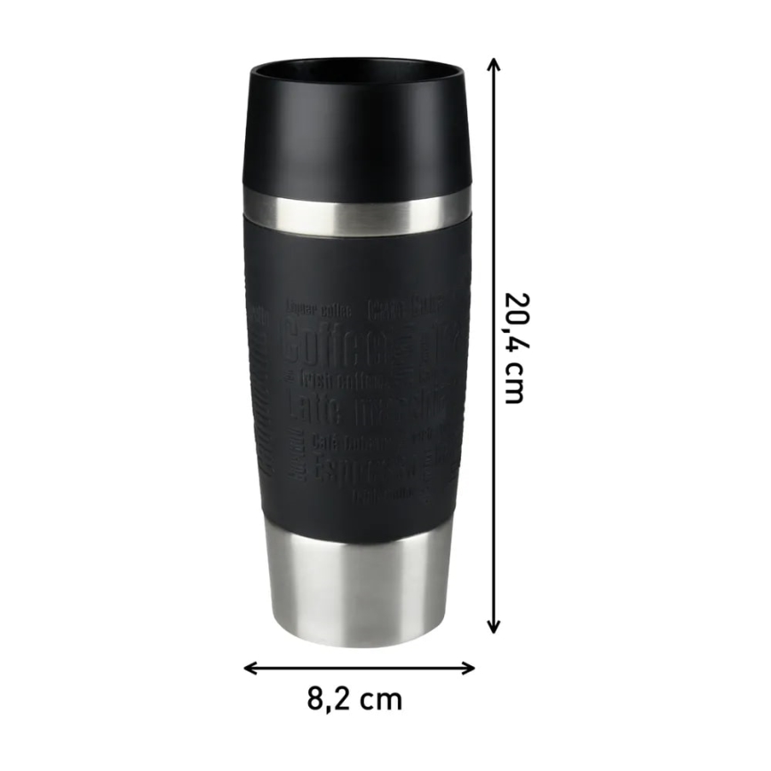 Tefal - Caneca de viagem 360 ml TRAVEL MUG aço inoxidável/preto