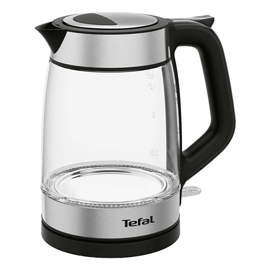 Tefal - Chaleira GLASS 1,7l 2200W/230V preto/aço inoxidável