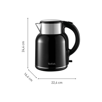Tefal - Chaleira THERMO PROTECT XL 1,9l 1650W/230V aço inoxidável/preto
